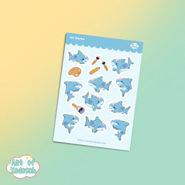 art shark sticker sheet