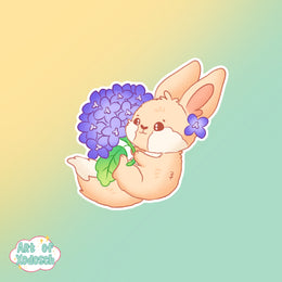 fennec fox flowers 5 sticker