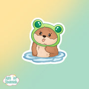 opie frog hat sticker