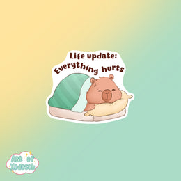 capybara everything hurts sticker