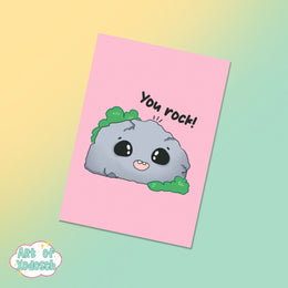you rock postcard