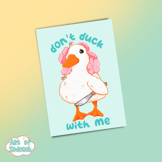 don’t duck with me postcard