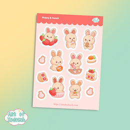 hoppy & sweet bunny sticker sheet