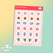 flowers kawaii deco sticker sheet
