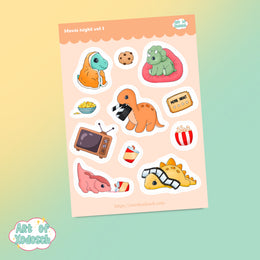 dino movie night 1 sticker sheet