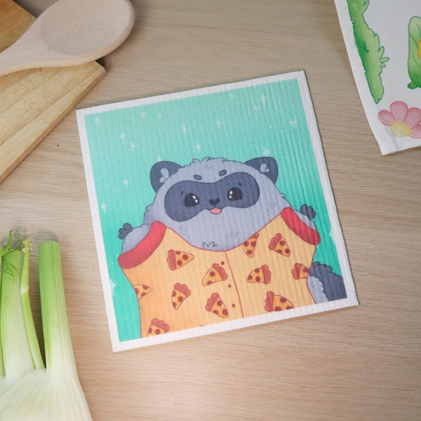 raccoon Swedish dish cloth