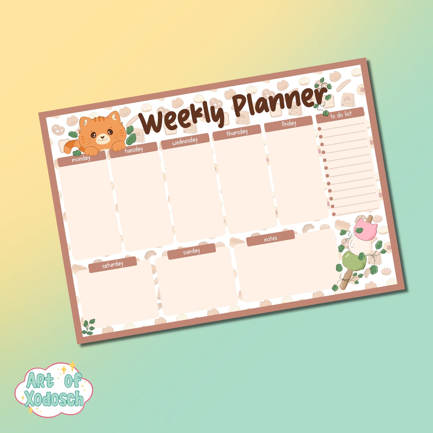 cookie’s pawtries - weekly planner notepad A5