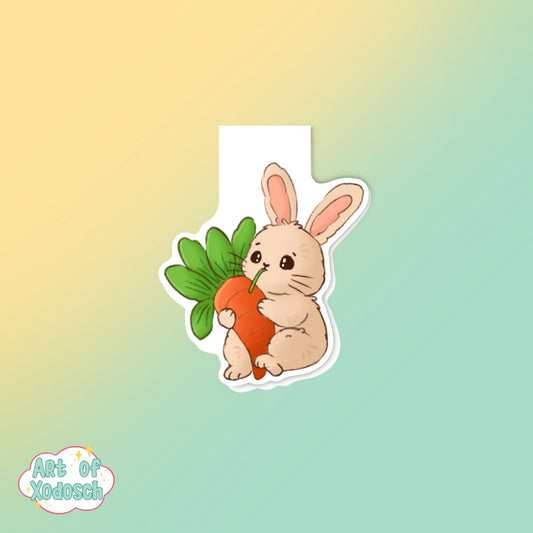 bunny carrot juice magnetic bookmark