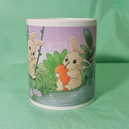 playful bunnies mug