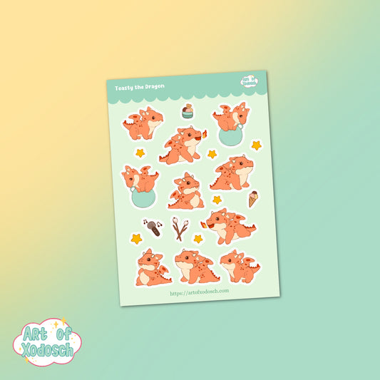 toasty the dragon sticker sheet