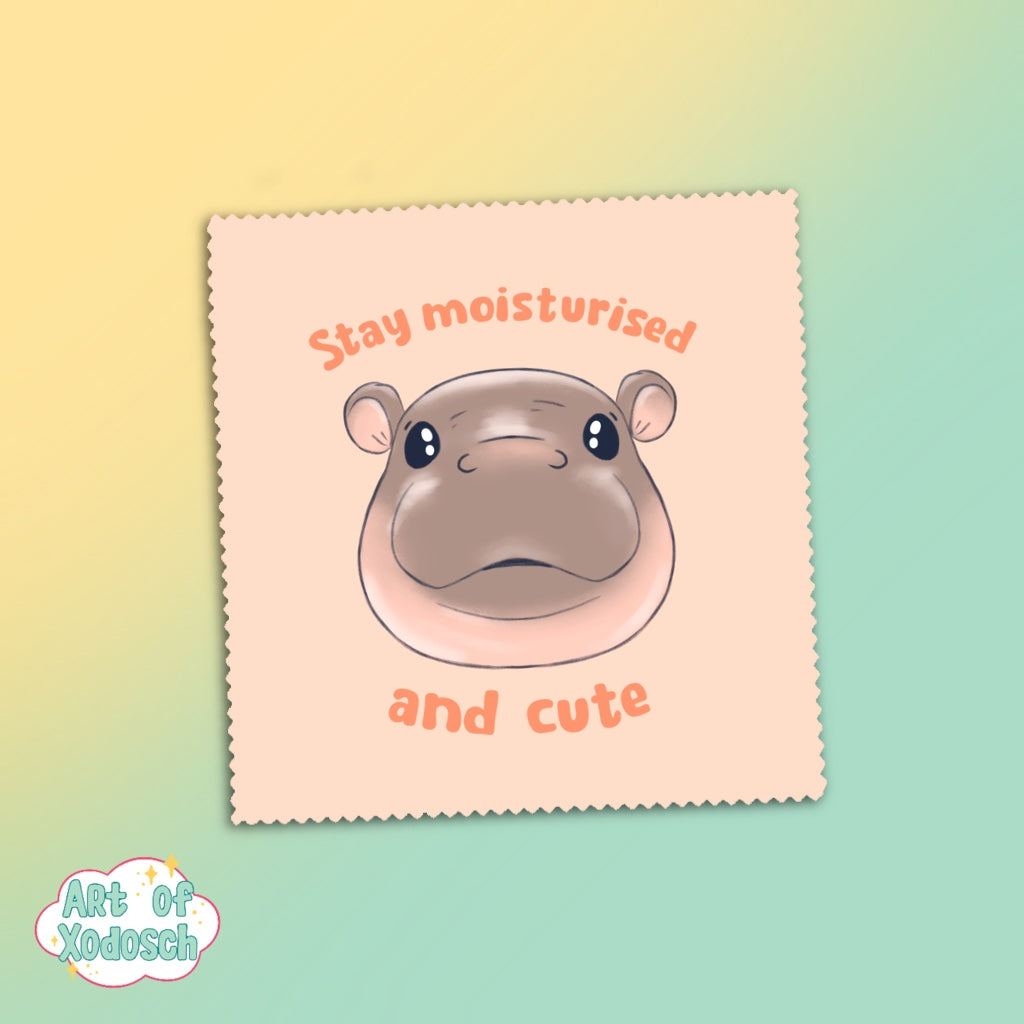 baby pygmy hippo glasses cloth