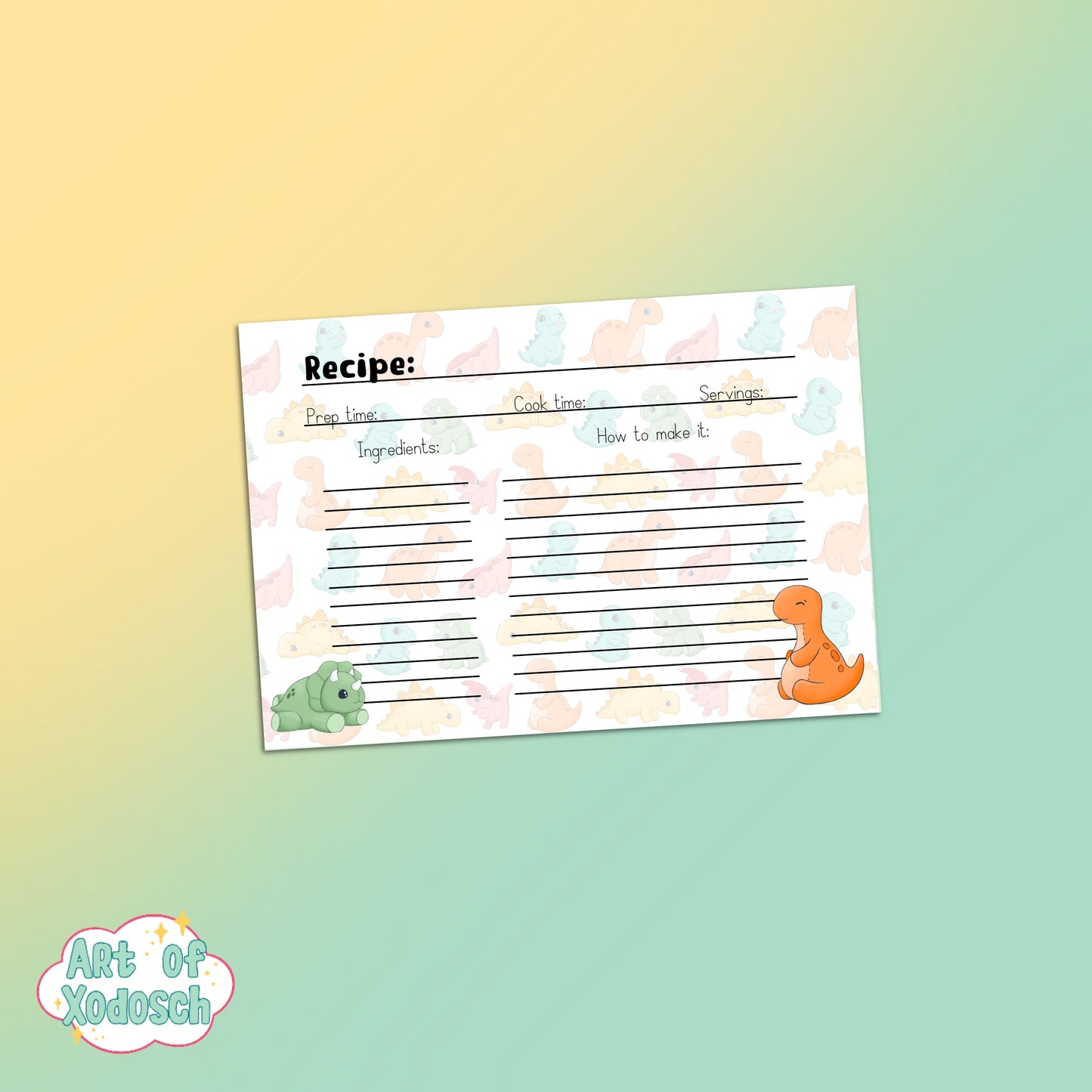 dino buddies recipe cards