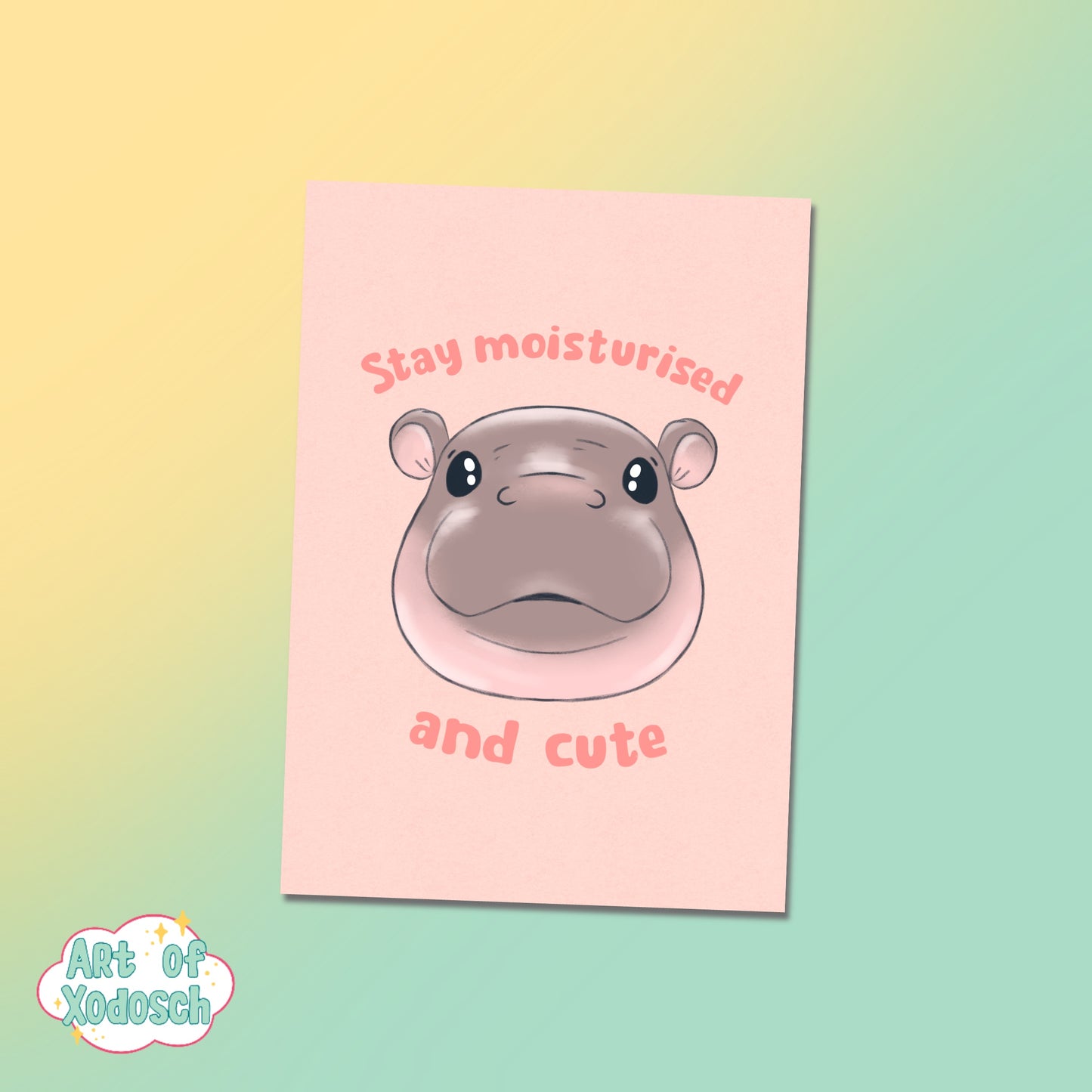 baby pygmy hippo postcard