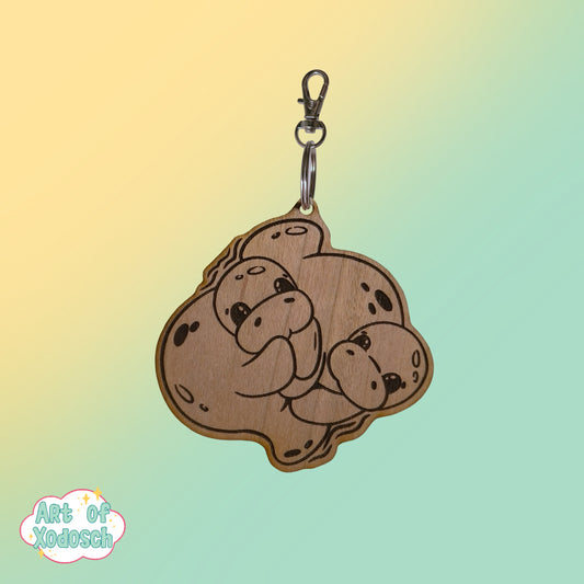 manatee wooden charm