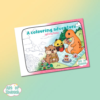 a colouring adventure - spring time - colouring book