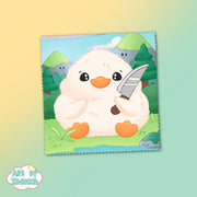 ducky with knife - glasses cloth