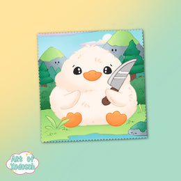 ducky with knife - glasses cloth