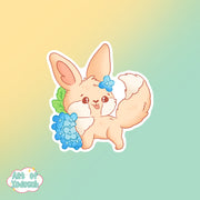 fennec fox flowers 1 sticker