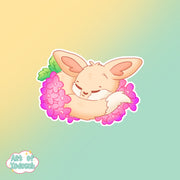 fennec fox flowers 4 sticker
