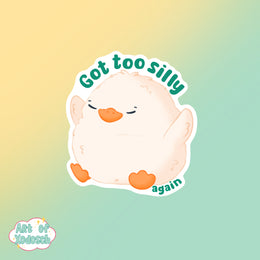 ducky got too silly again - sticker