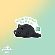 black cat fart sticker