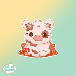 fall cow sticker