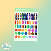 art supplies kawaii deco sticker sheet