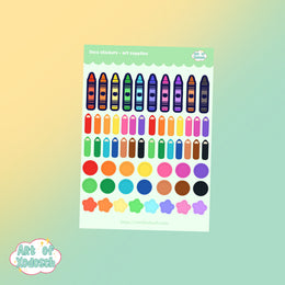 art supplies kawaii deco sticker sheet