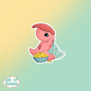 dino eating chips sticker