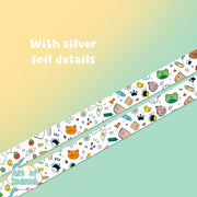 doodle silver foil washi tape