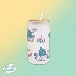 pigeon party glass tumbler