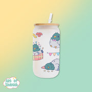 pigeon party glass tumbler