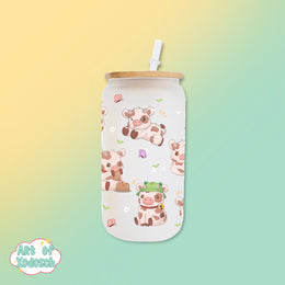 cute cow glass tumbler