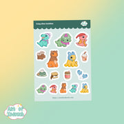 cosy dino plush buddies sticker sheet