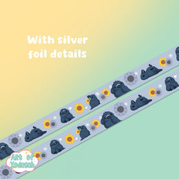 crows silver foil washi tape