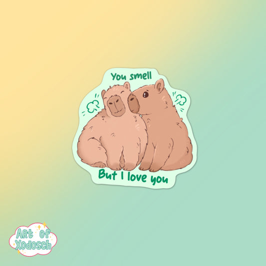 you smell capybara sticker