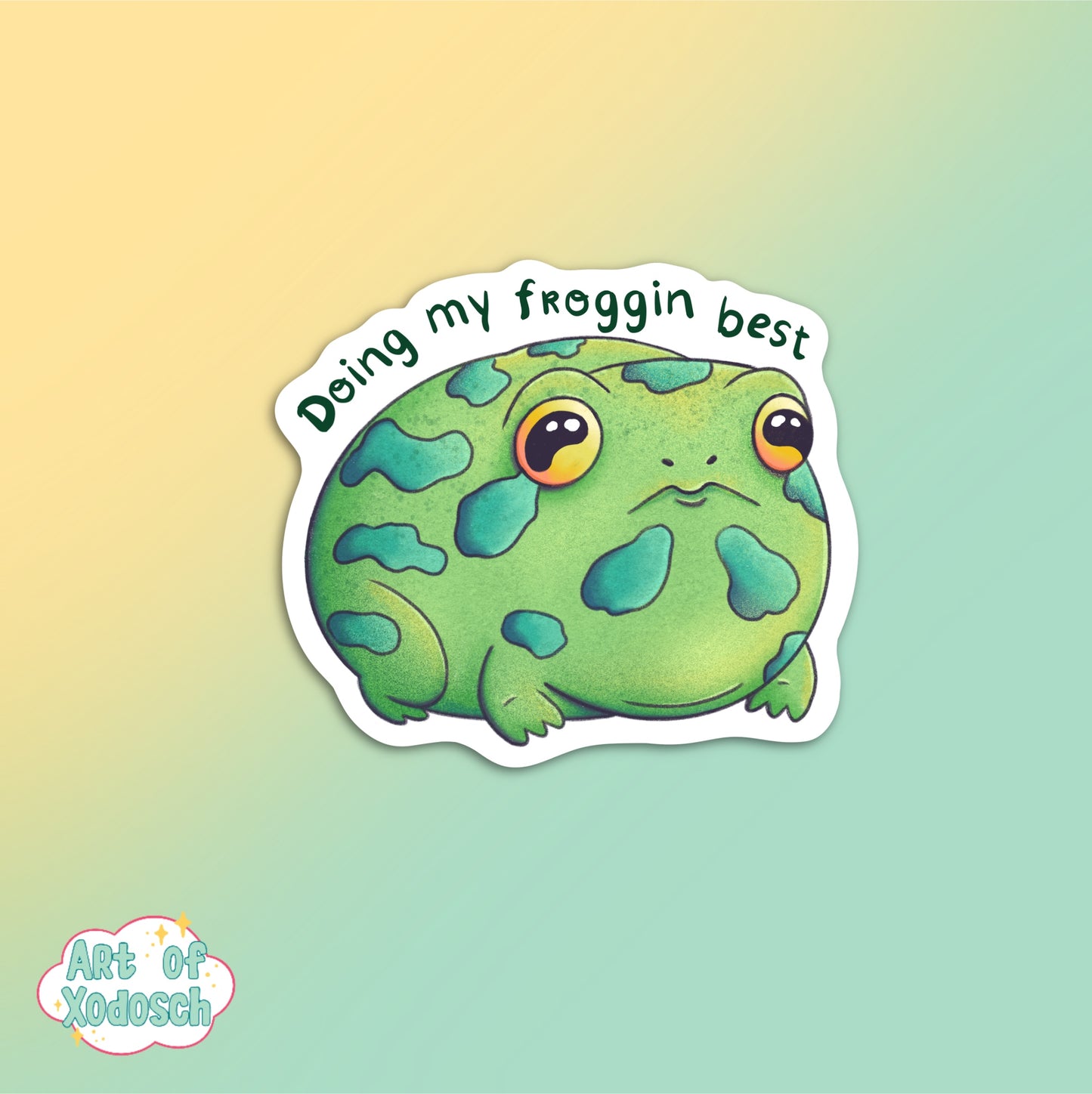 doing my froggin best sticker