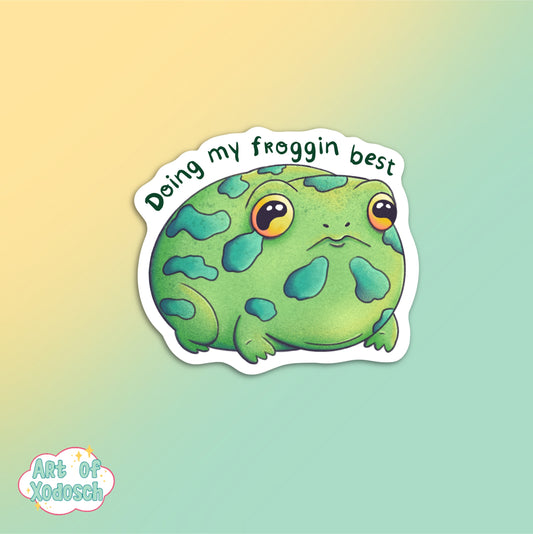 doing my froggin best sticker
