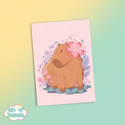 capybara flowers print