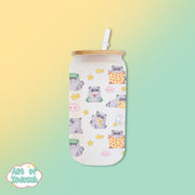 raccoon glass tumbler