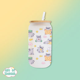 raccoon glass tumbler