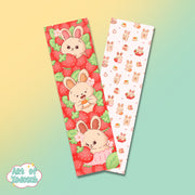 bunny strawberry bookmark