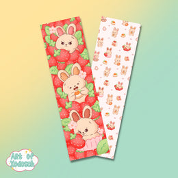 bunny strawberry bookmark