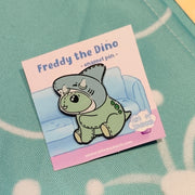 Freddy the dino enamel pin